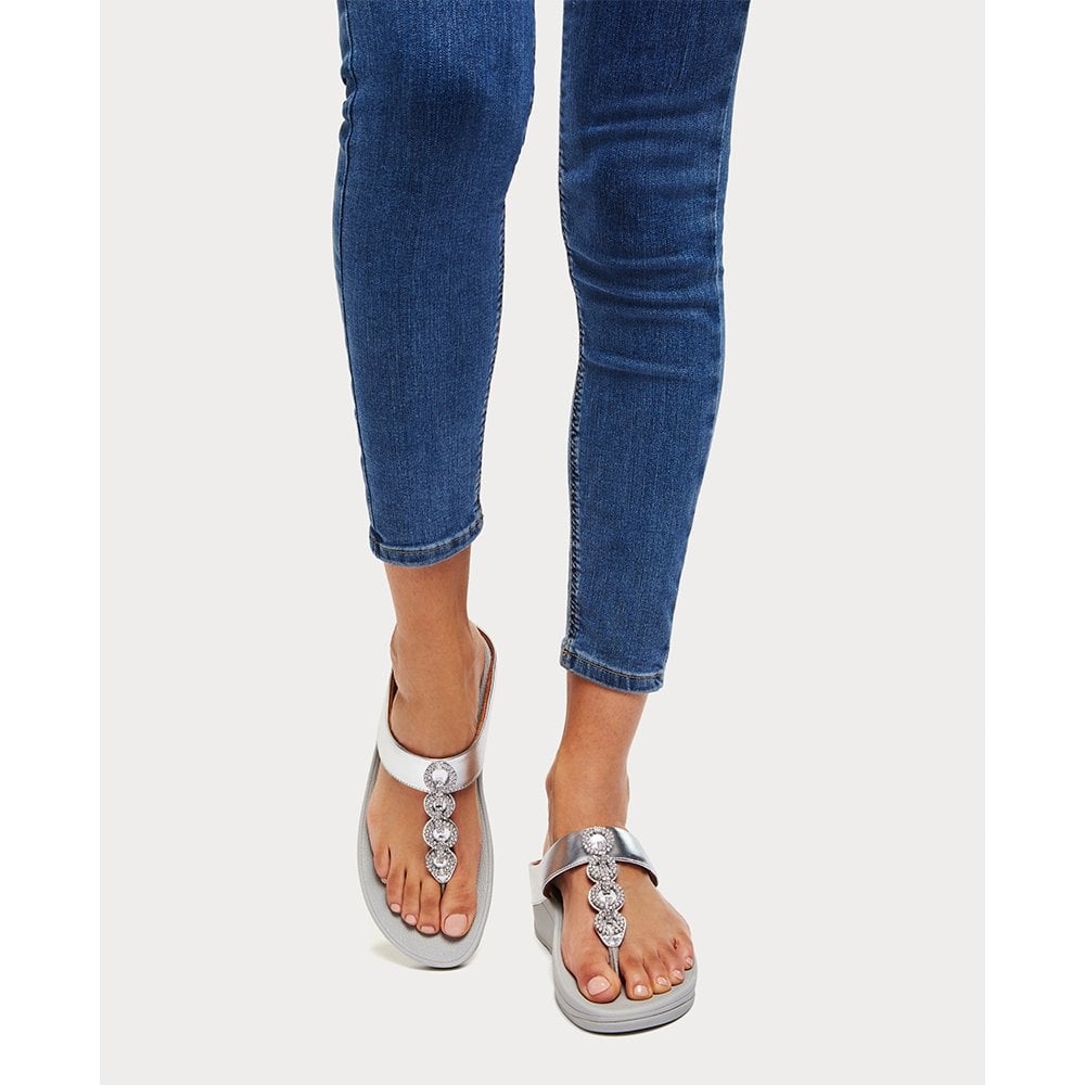 Fino Sparkle Silver Toe Post Sandals