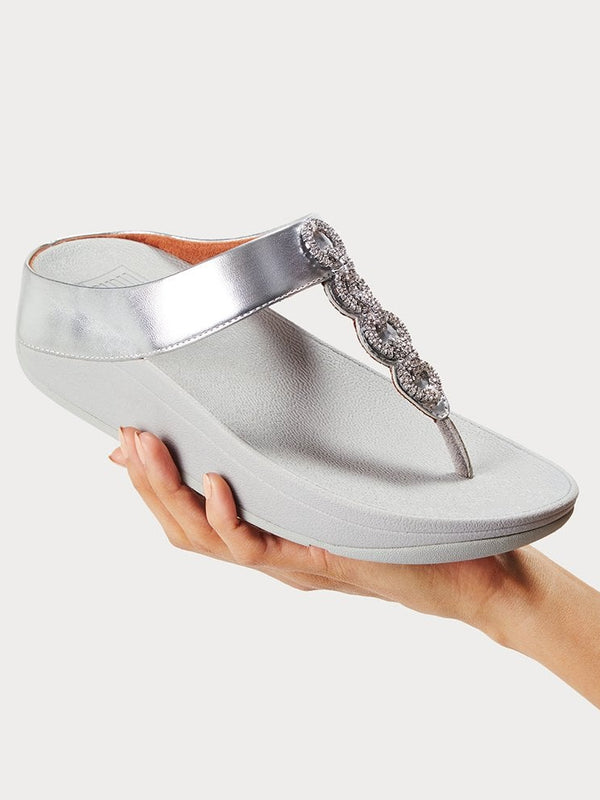 Fino Sparkle Silver Toe Post Sandals
