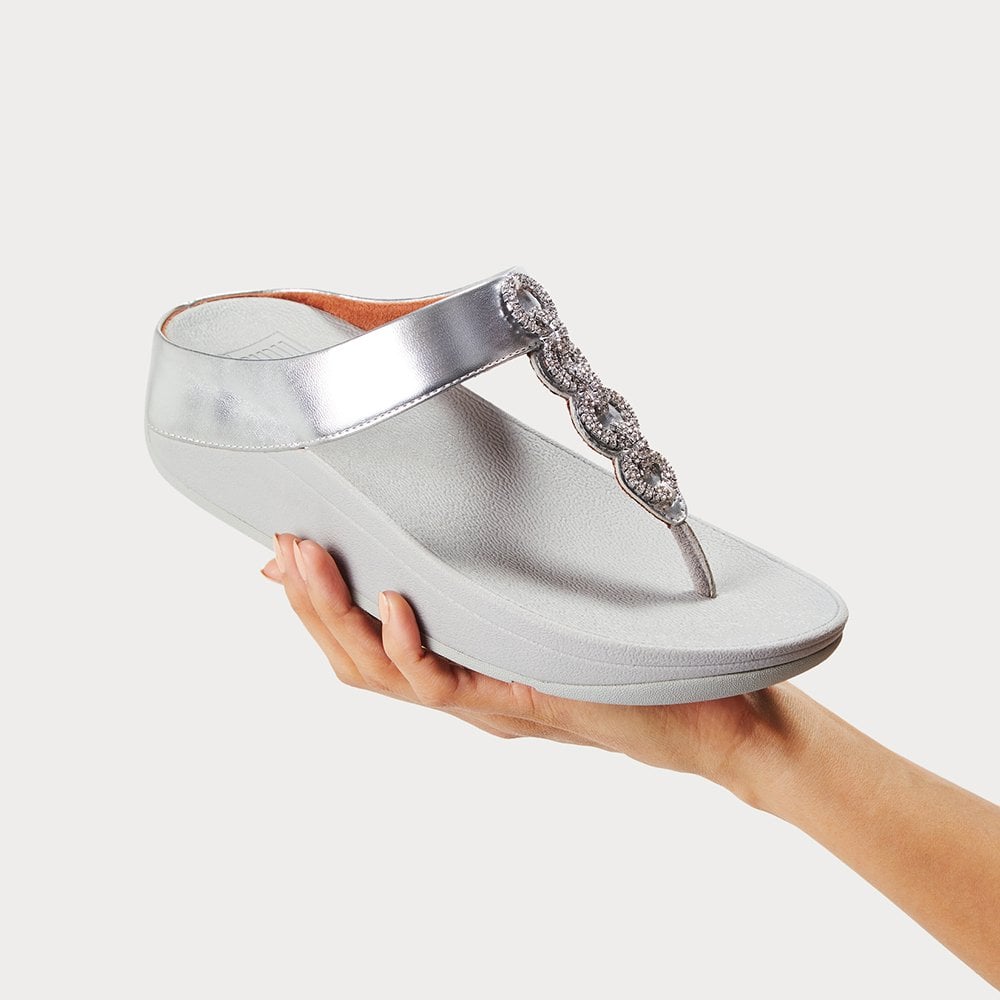 Fino Sparkle Silver Toe Post Sandals