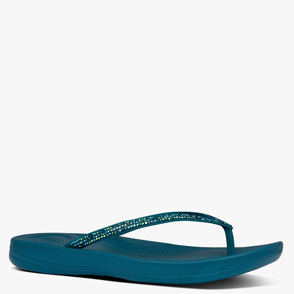 Iqushion Sparkle Sea Blue Flip Flops