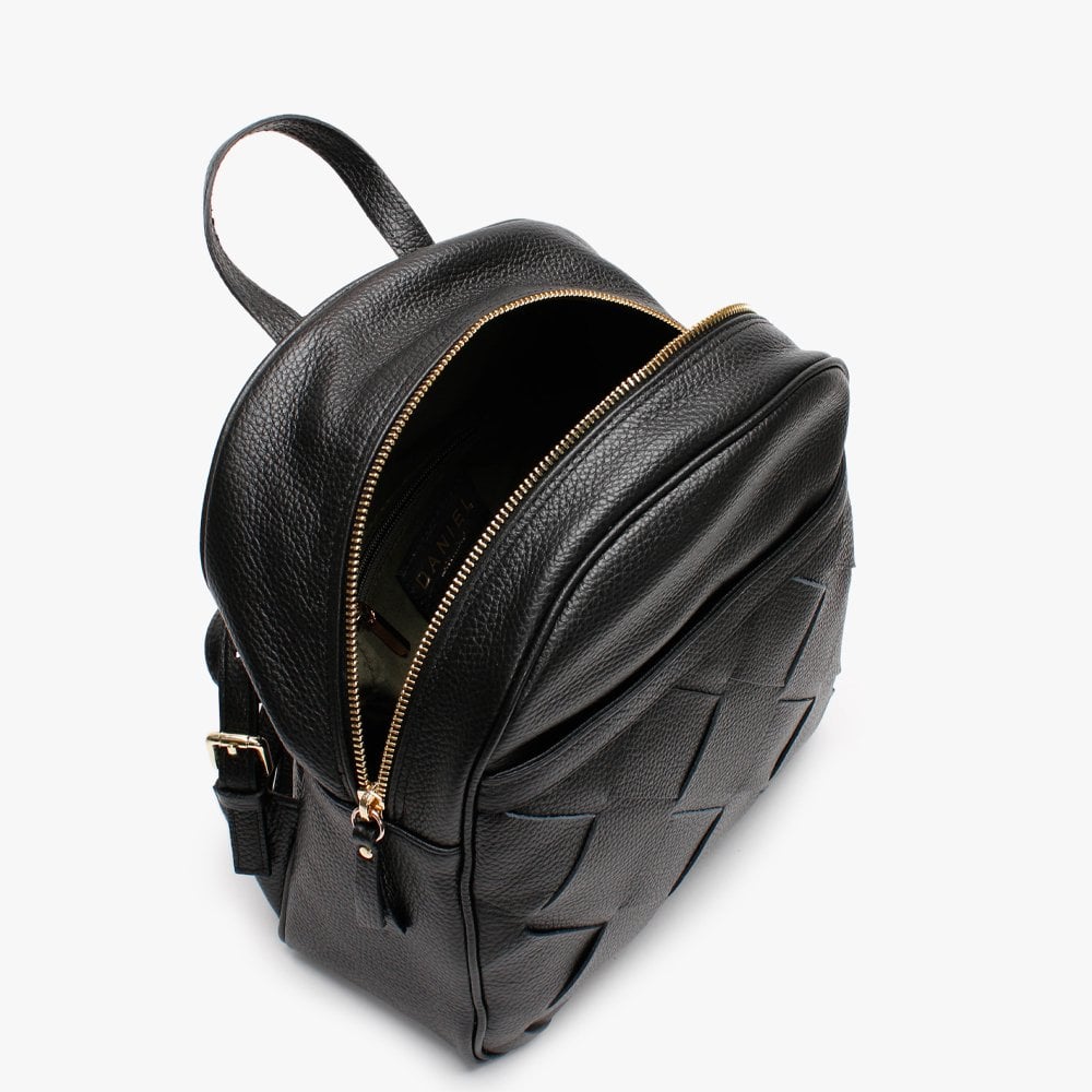 Diback Black Leather Backpack