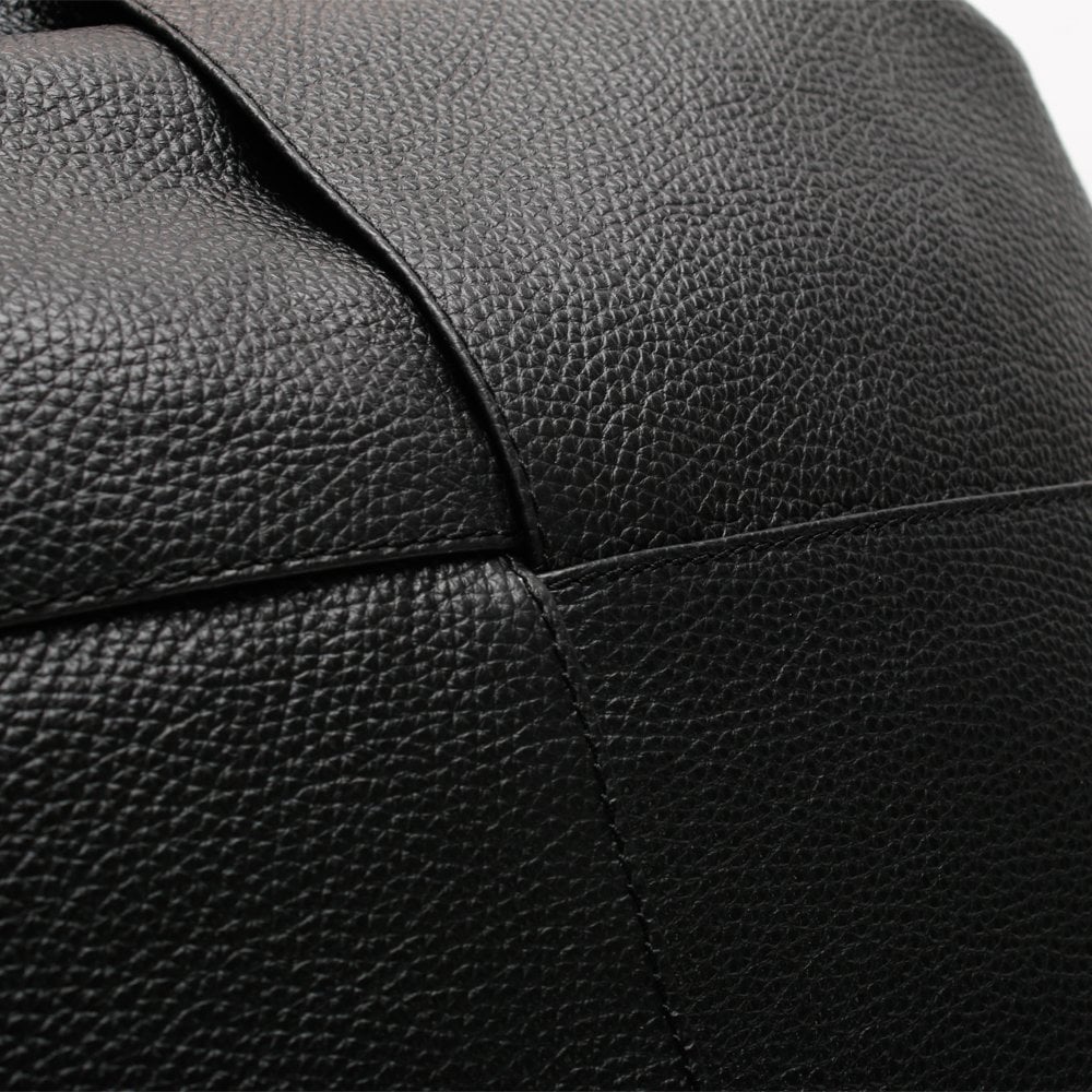 Dishop Black Leather Shopper Bag