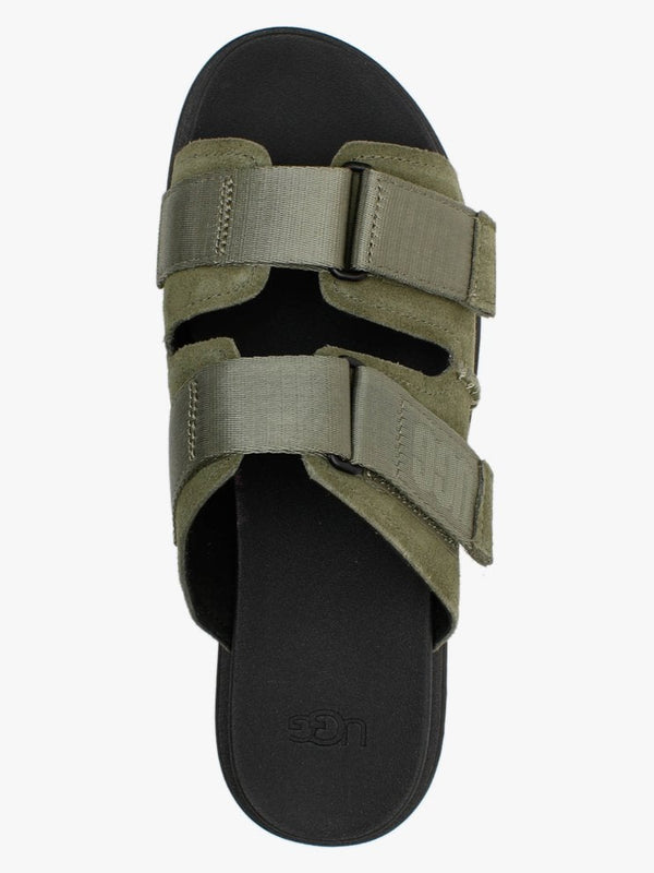 Clem Burnt Olive Suede Chunky Sliders