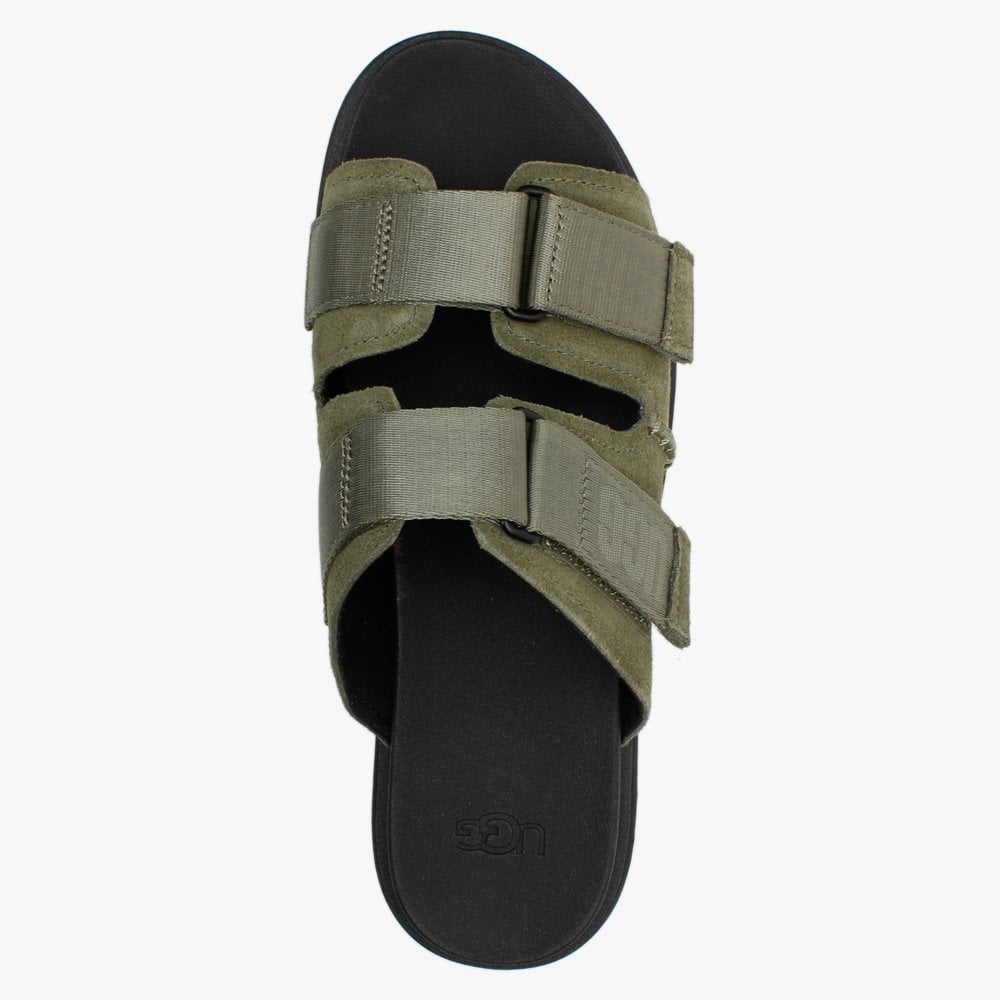 Clem Burnt Olive Suede Chunky Sliders