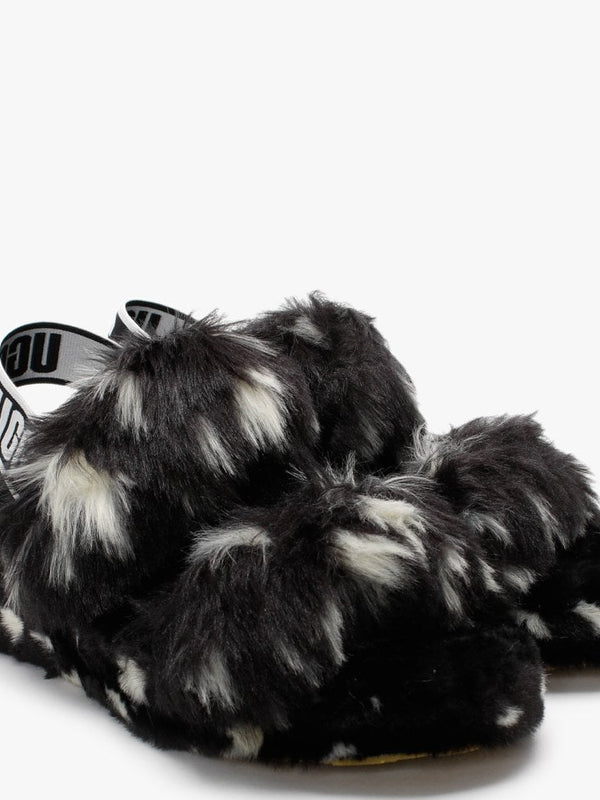 Oh Yeah Spots Black Sheepskin Sliders