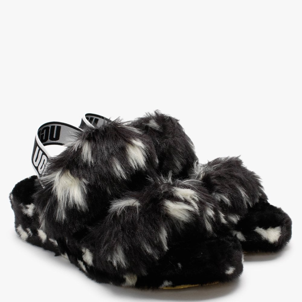 Oh Yeah Spots Black Sheepskin Sliders