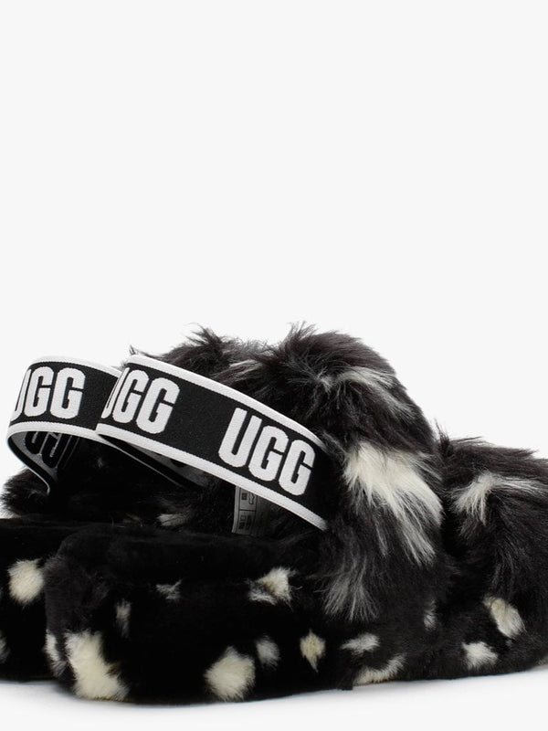 Oh Yeah Spots Black Sheepskin Sliders