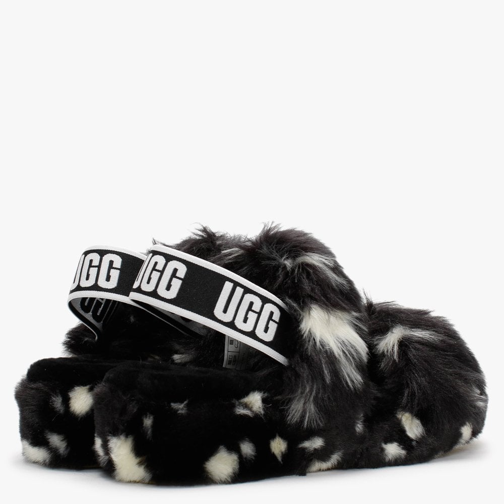 Oh Yeah Spots Black Sheepskin Sliders