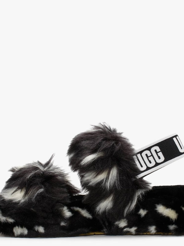Oh Yeah Spots Black Sheepskin Sliders