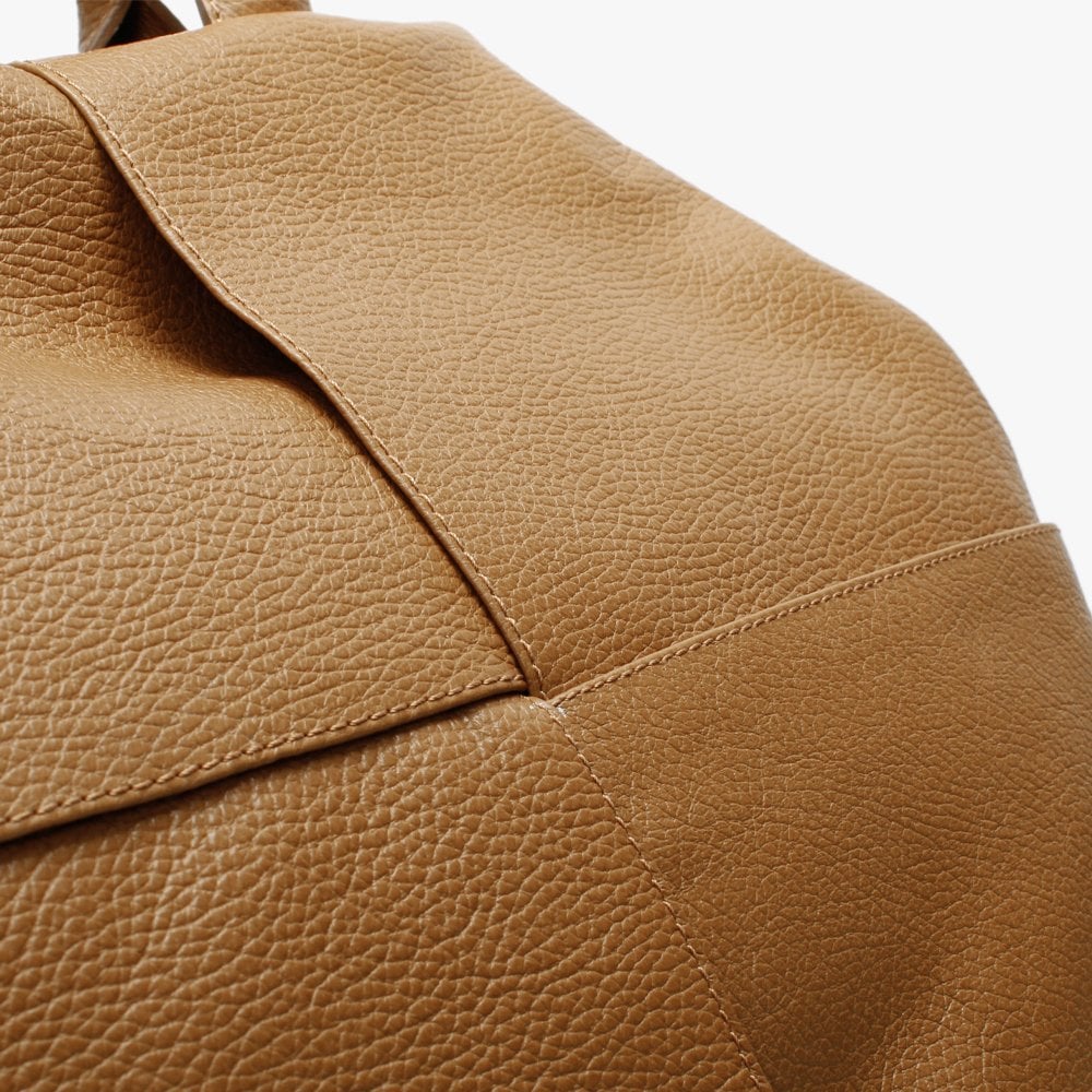 Dishop Tan Leather Shopper Bag