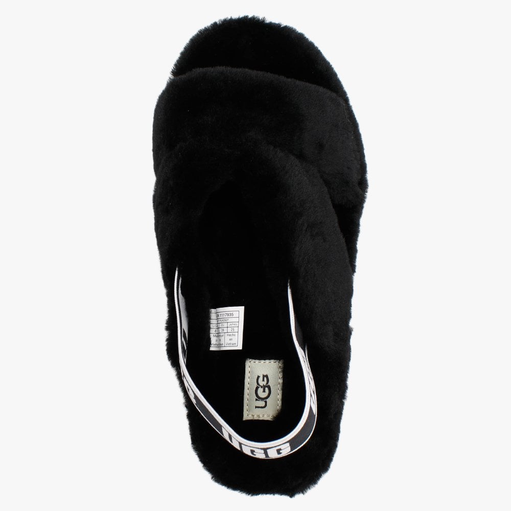 Fab Yeah Black Sheepskin Sliders