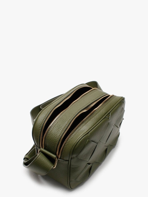 Dicam Green Leather Woven Camera Bag