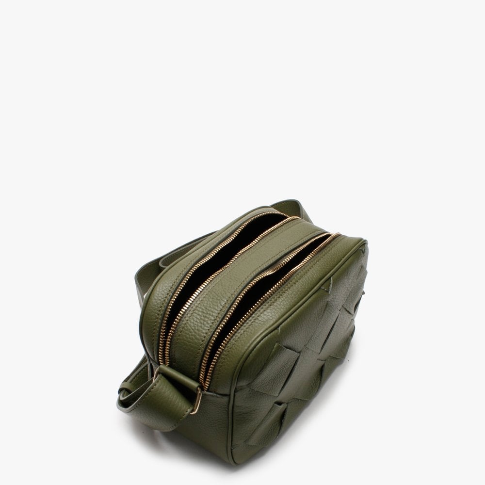 Dicam Green Leather Woven Camera Bag