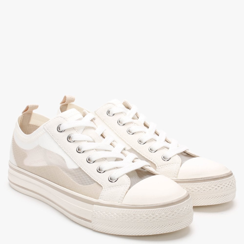 Vertu Transparent White & Eggnug Lace Up Trainers