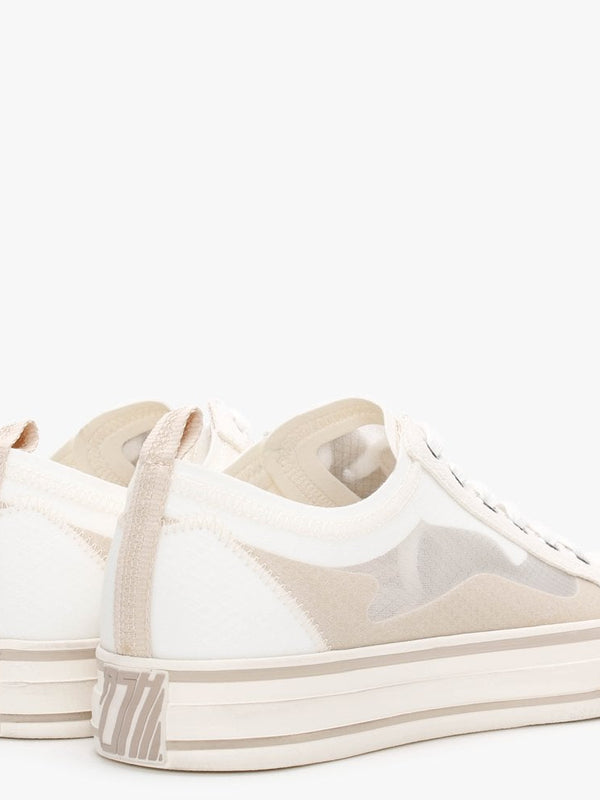 Vertu Transparent White & Eggnug Lace Up Trainers