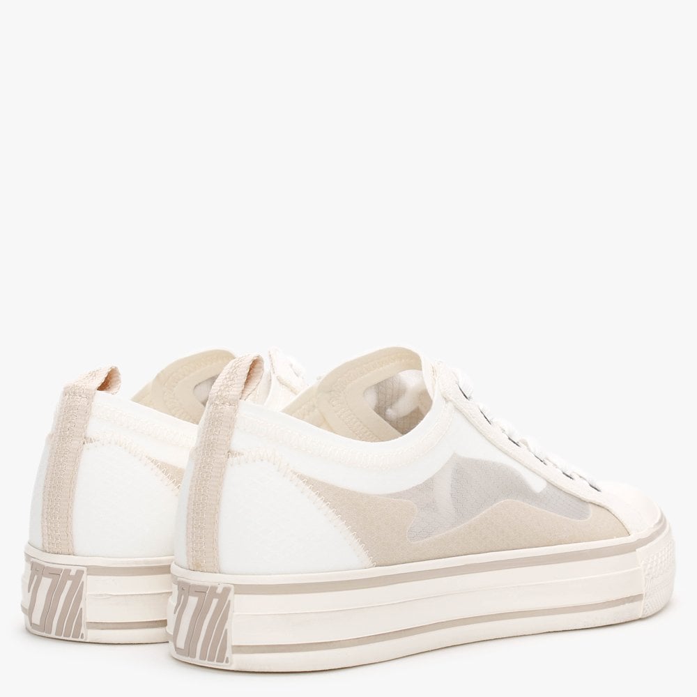 Vertu Transparent White & Eggnug Lace Up Trainers