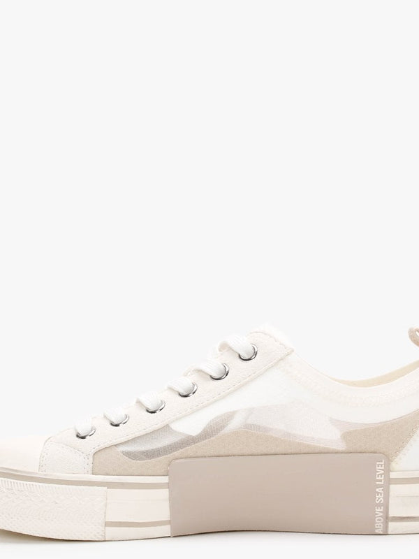 Vertu Transparent White & Eggnug Lace Up Trainers