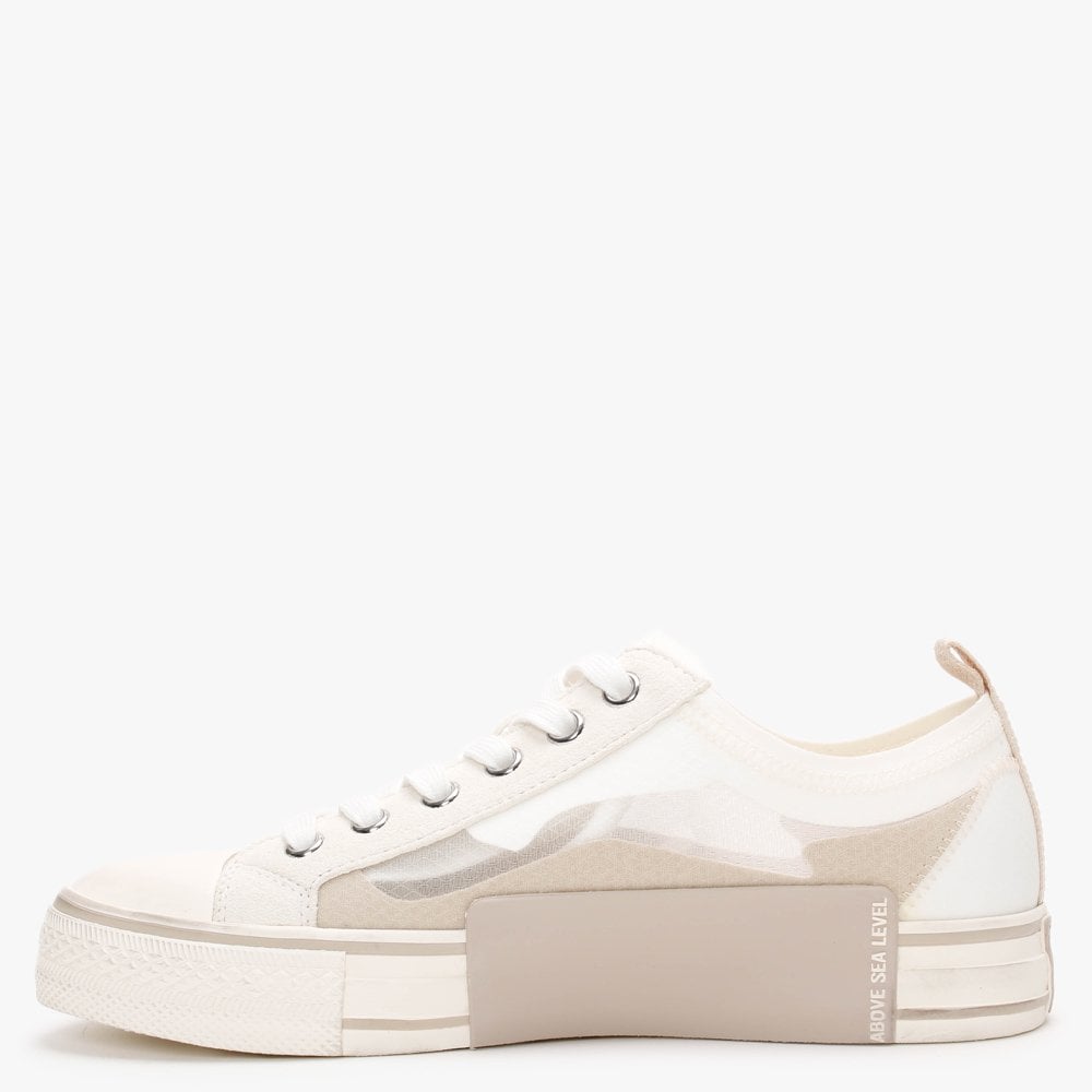 Vertu Transparent White & Eggnug Lace Up Trainers