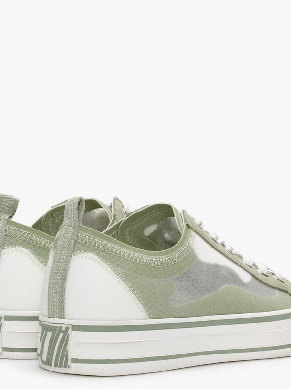 Vertu Transparent White & Tea Lace Up Trainers
