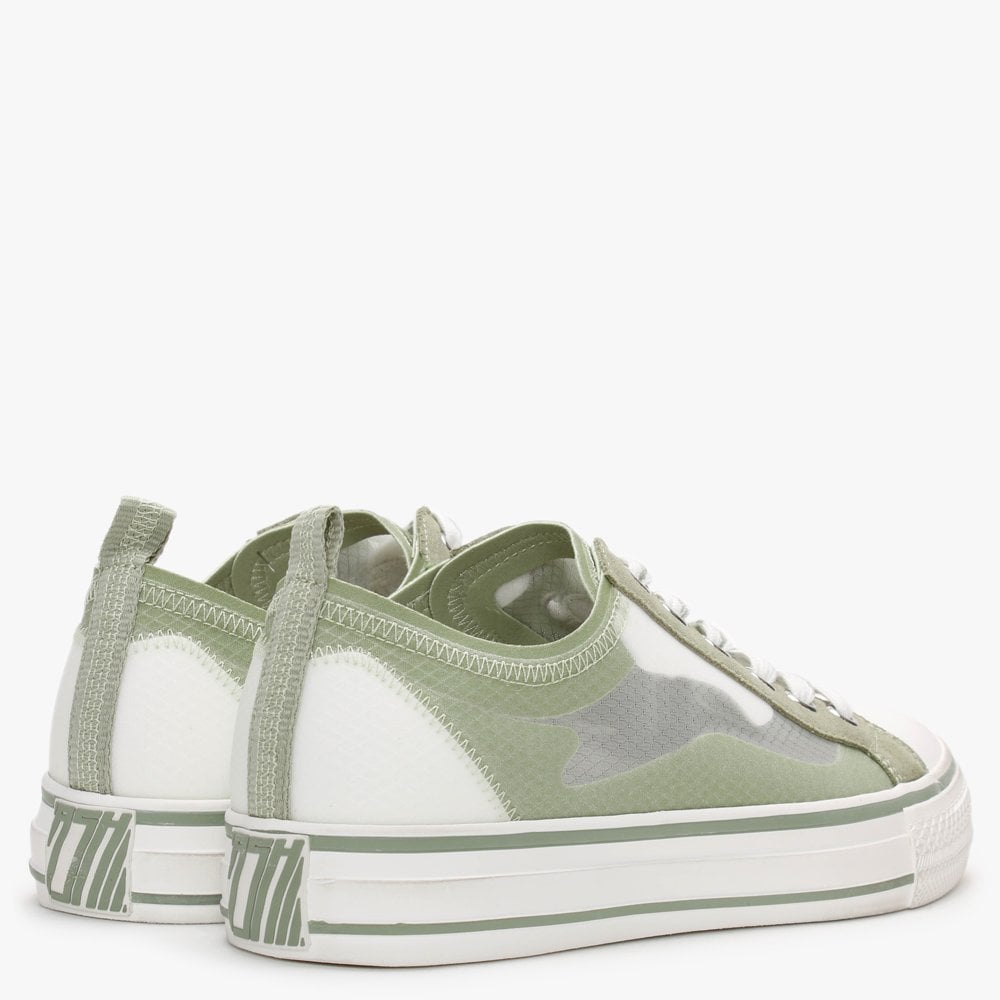 Vertu Transparent White & Tea Lace Up Trainers