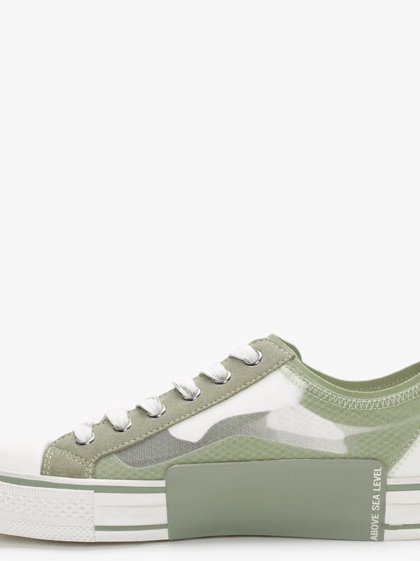 Vertu Transparent White & Tea Lace Up Trainers