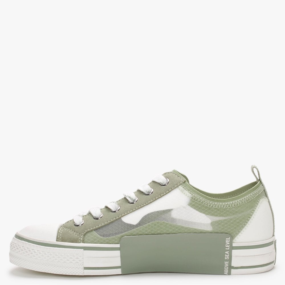 Vertu Transparent White & Tea Lace Up Trainers