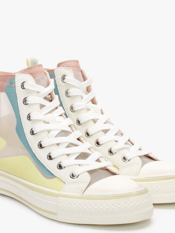 Venus Transparent Nylon Chrome Free Suede Multi High Top Trainers