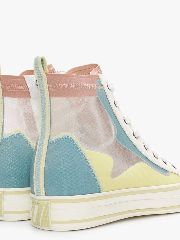 Venus Transparent Nylon Chrome Free Suede Multi High Top Trainers