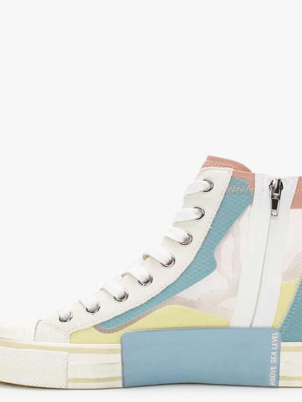 Venus Transparent Nylon Chrome Free Suede Multi High Top Trainers