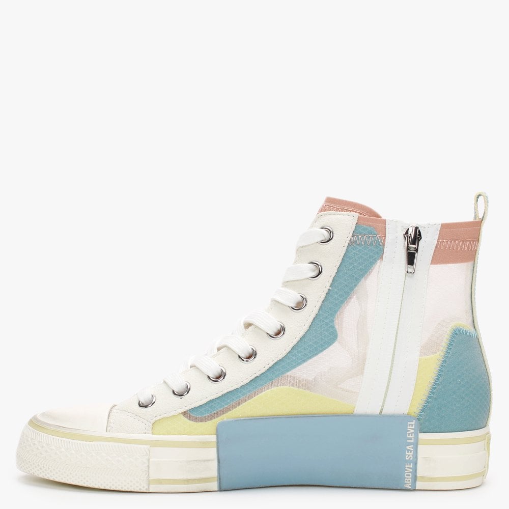 Venus Transparent Nylon Chrome Free Suede Multi High Top Trainers