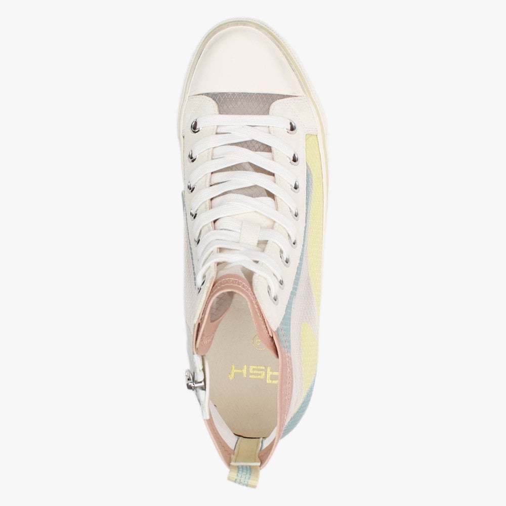 Venus Transparent Nylon Chrome Free Suede Multi High Top Trainers
