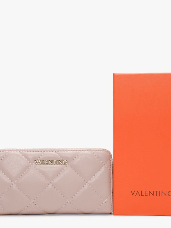 Ocarina Rosa Antico Quilted Zip Around Wallet