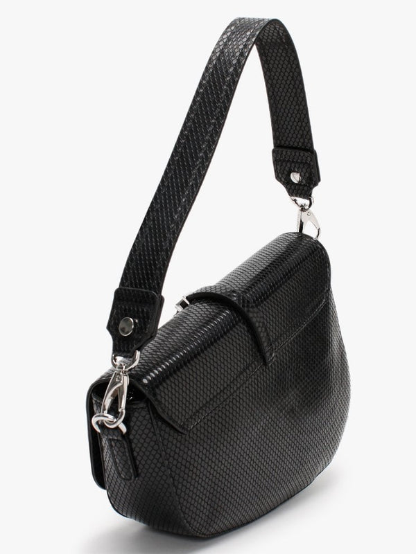 Aure Reptile Black Saddle Bag