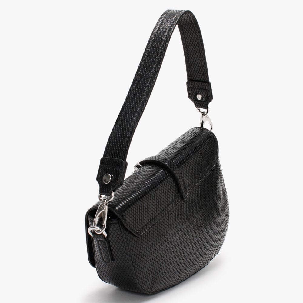 Aure Reptile Black Saddle Bag
