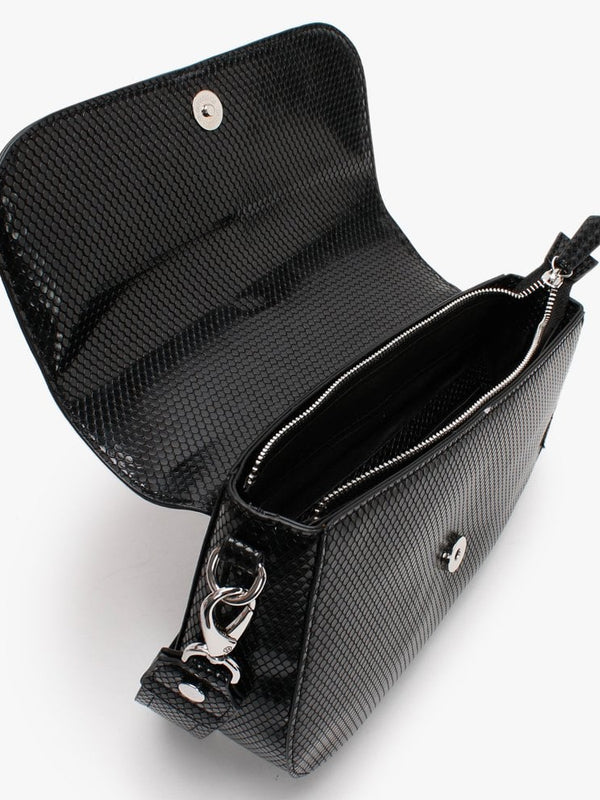 Aure Reptile Black Saddle Bag