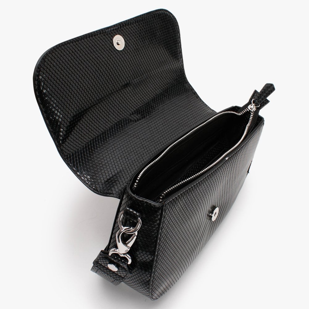 Aure Reptile Black Saddle Bag