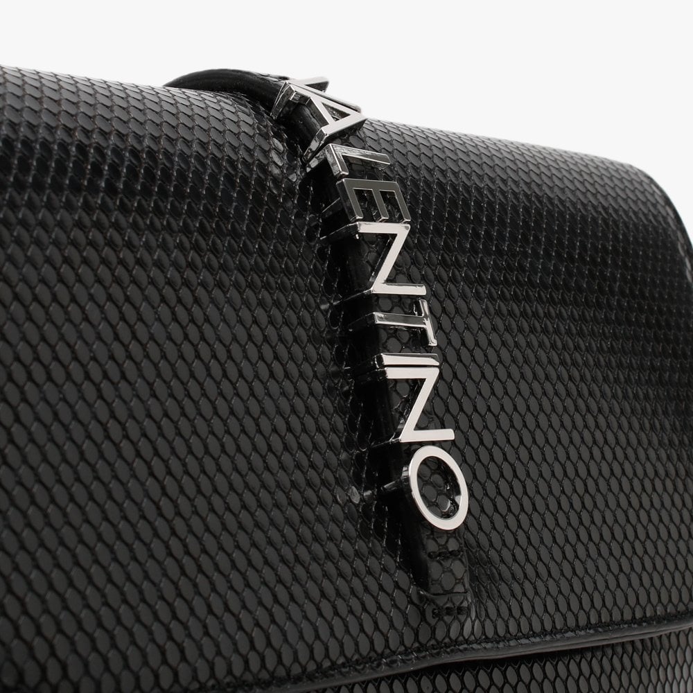 Aure Reptile Black Saddle Bag