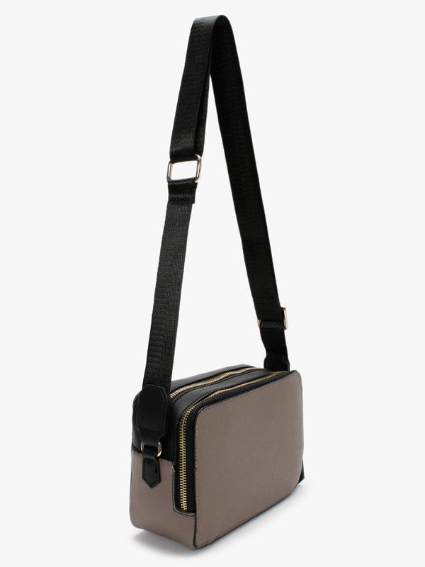 Grande Haversack Taupe & Black Cross-Body Bag