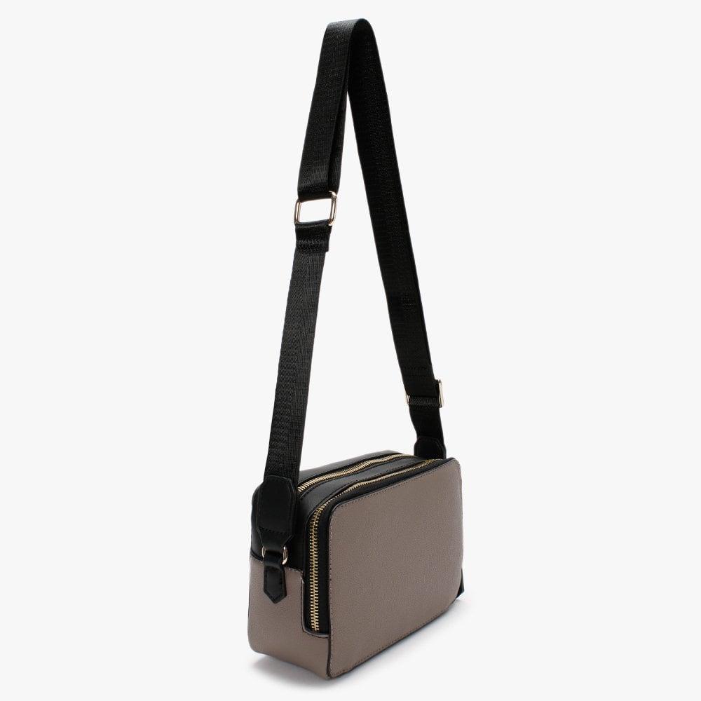 Grande Haversack Taupe & Black Cross-Body Bag