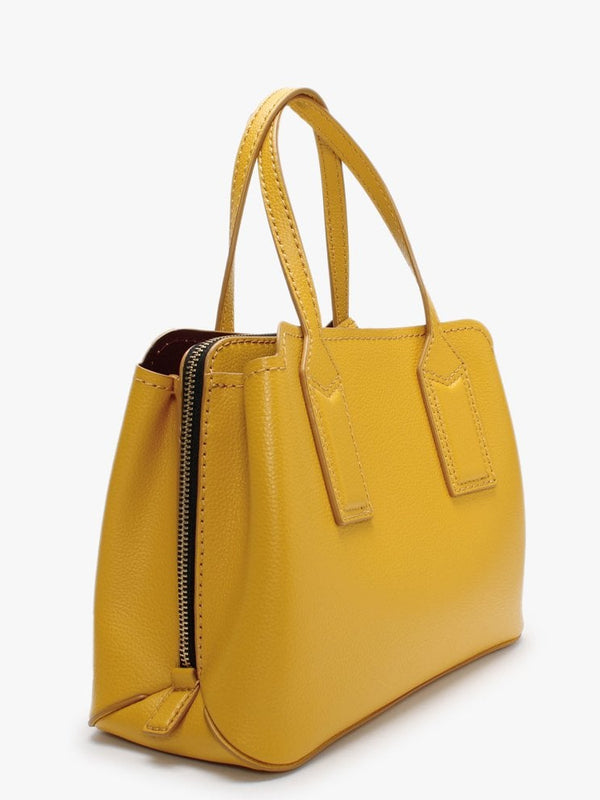 The Editor Gold Ochre Leather Cross-Body Bag