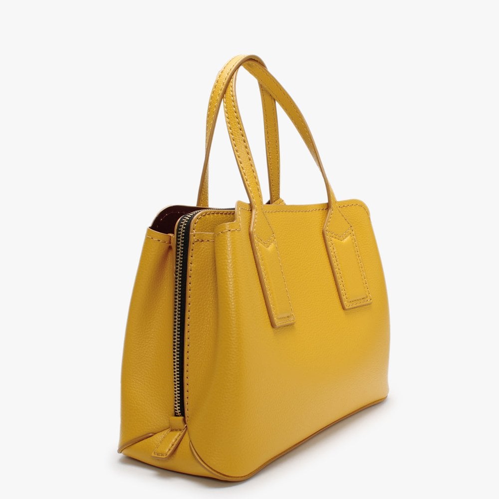 The Editor Gold Ochre Leather Cross-Body Bag