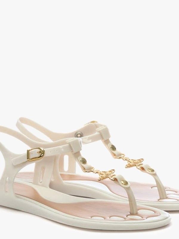 x Melissa Solar Orb Ivory Toe Post Sandals