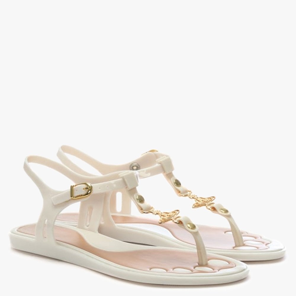 x Melissa Solar Orb Ivory Toe Post Sandals