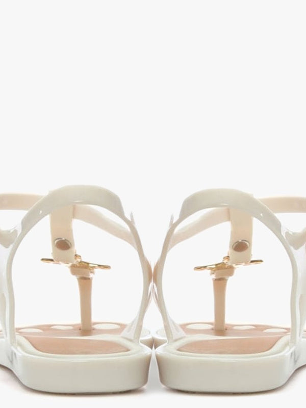 x Melissa Solar Orb Ivory Toe Post Sandals
