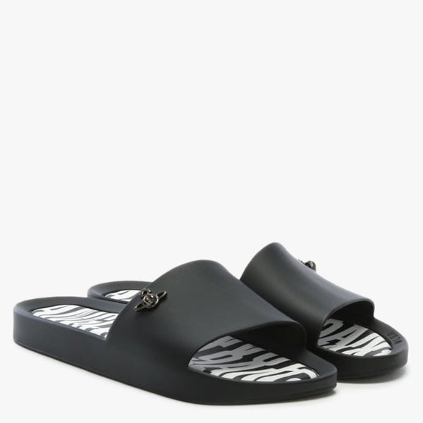 x Melissa Black Matte Orb Beach Sliders