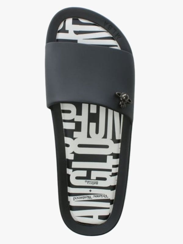 x Melissa Black Matte Orb Beach Sliders