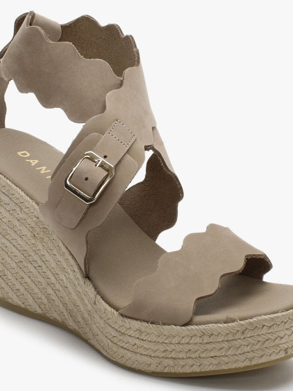 Ined Taupe Suede Wedge Sandals