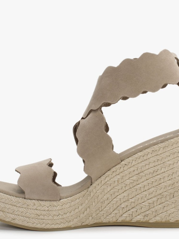 Ined Taupe Suede Wedge Sandals