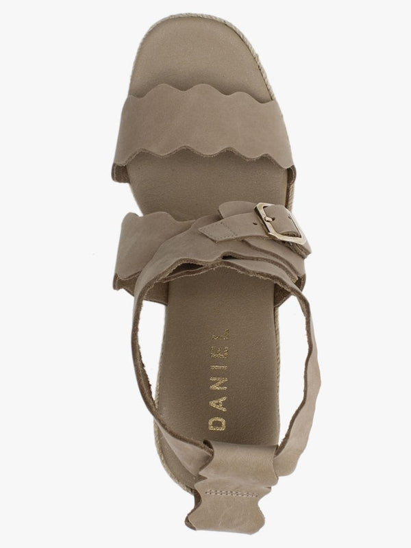 Ined Taupe Suede Wedge Sandals