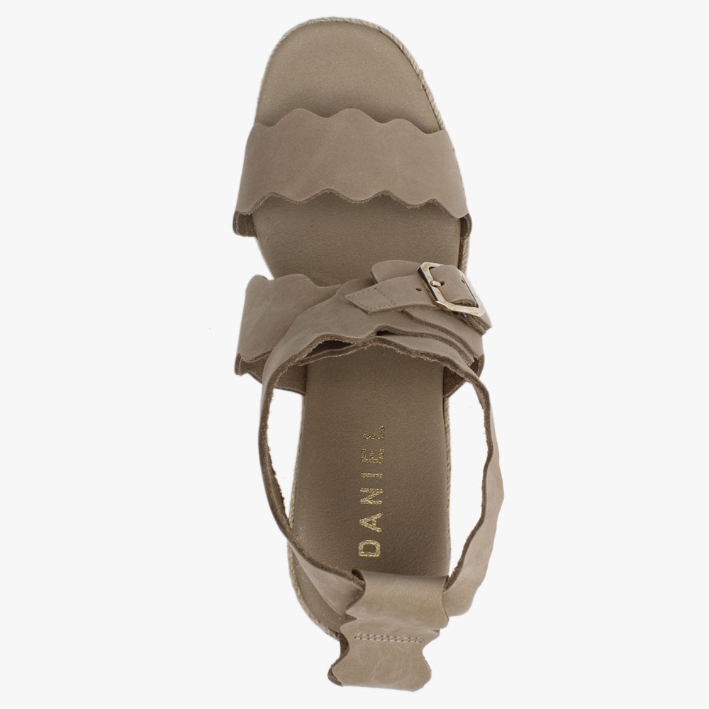Ined Taupe Suede Wedge Sandals